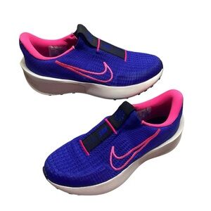 Nike Interact Run EasyOn Neon Pink Blue White Running Athletic Sneakers Size 9